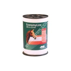200 m 20 mm Economyline çit bandı, beyaz renkli