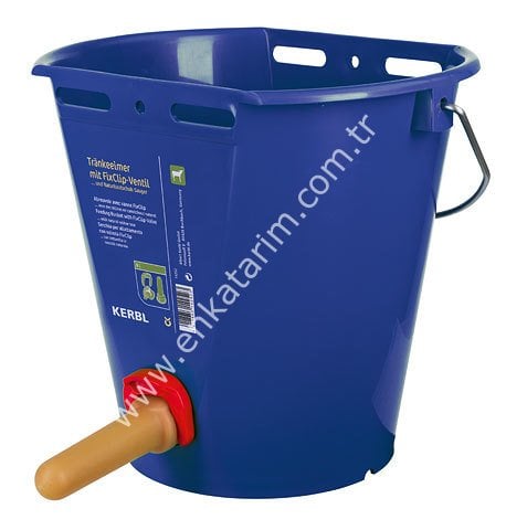 FixClip valfli 8 lt, skalalı, metal kulplu buzağı emzirme kovası, komple set