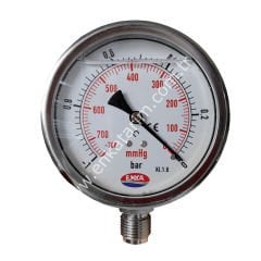 100 mm gliserinli vakummetre, koyun sağım makineleri için