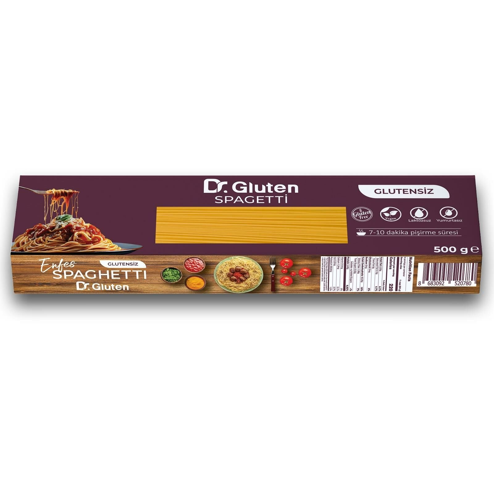 DR. GLUTEN GLUTENSİZ SPAGETTİ MAKARNA 500 GR