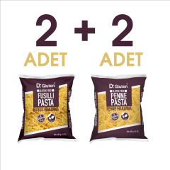 Dr.Gluten Glutensiz Burgu & Boru Makarna 4' lü Set (Fusilli & Penne) 400 Gr x 2+2 ADET
