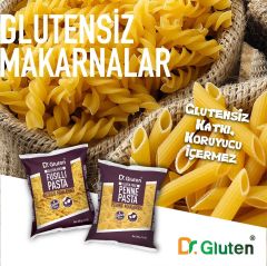 Dr.Gluten Glutensiz Burgu & Boru Makarna 4' lü Set (Fusilli & Penne) 400 Gr x 2+2 ADET