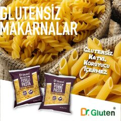 Dr.Gluten Glutensiz Burgu & Boru Makarna 6' lı Set 400 Gr x 3 + 3 ADET (Fusilli & Penne)