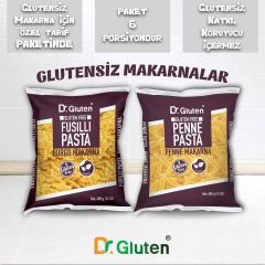 DR.Gluten Glutensiz Burgu & Boru Makarna 2'li Set 400 Gr x 2 Adet (Penne & Fusilli)
