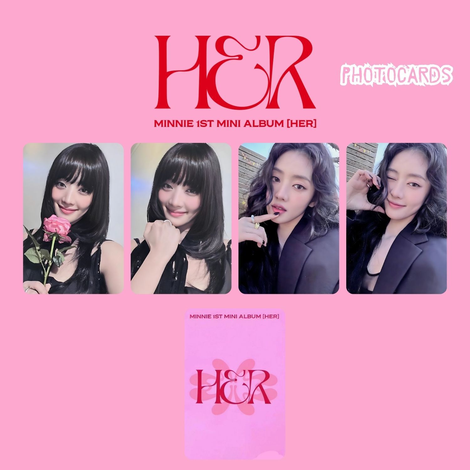 (G)I-DLE MINNIE '' Her '' Photocards Set PINK