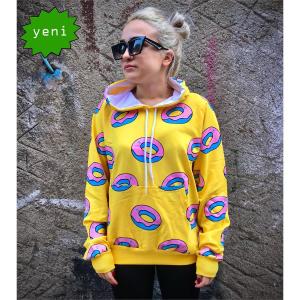 Donutlu Kapüşonlu Sweatshirt