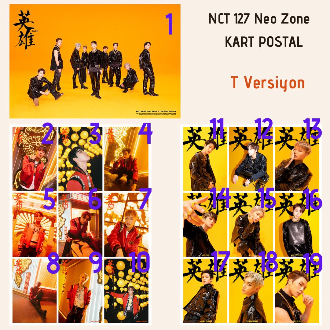 NCT 127 ''Noe Zone'' Kartpostalları T Versiyon