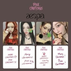 AESPA '' Pink Christmas '' Photocards Set