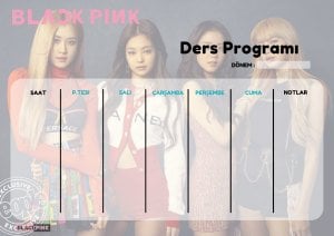 BLACKPINK ÇOK AMAÇLI HAFTALIK PROGRAM A4 BOY