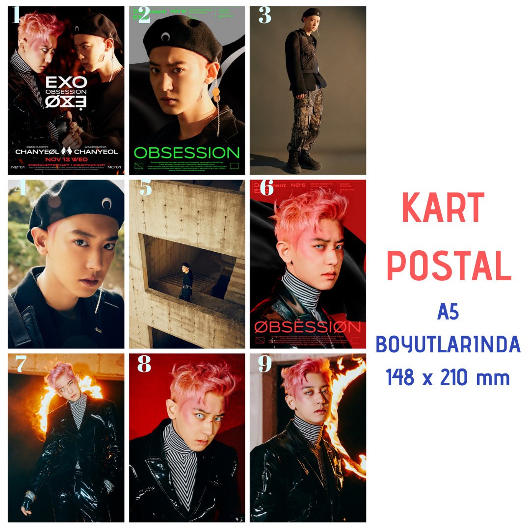 EXO Chanyeol ''Obsession'' Kart Postalları