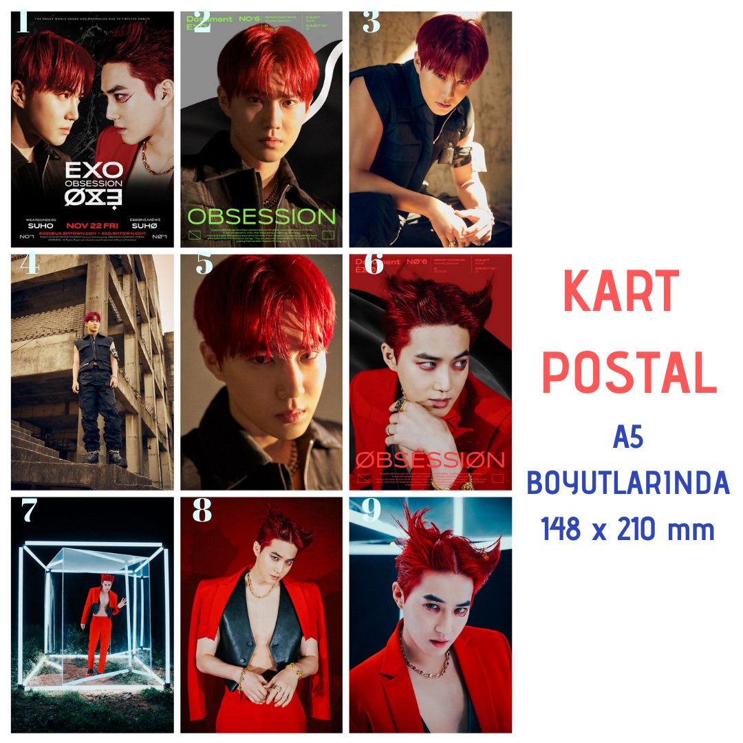 EXO Suho ''Obsession'' Kart Postalları