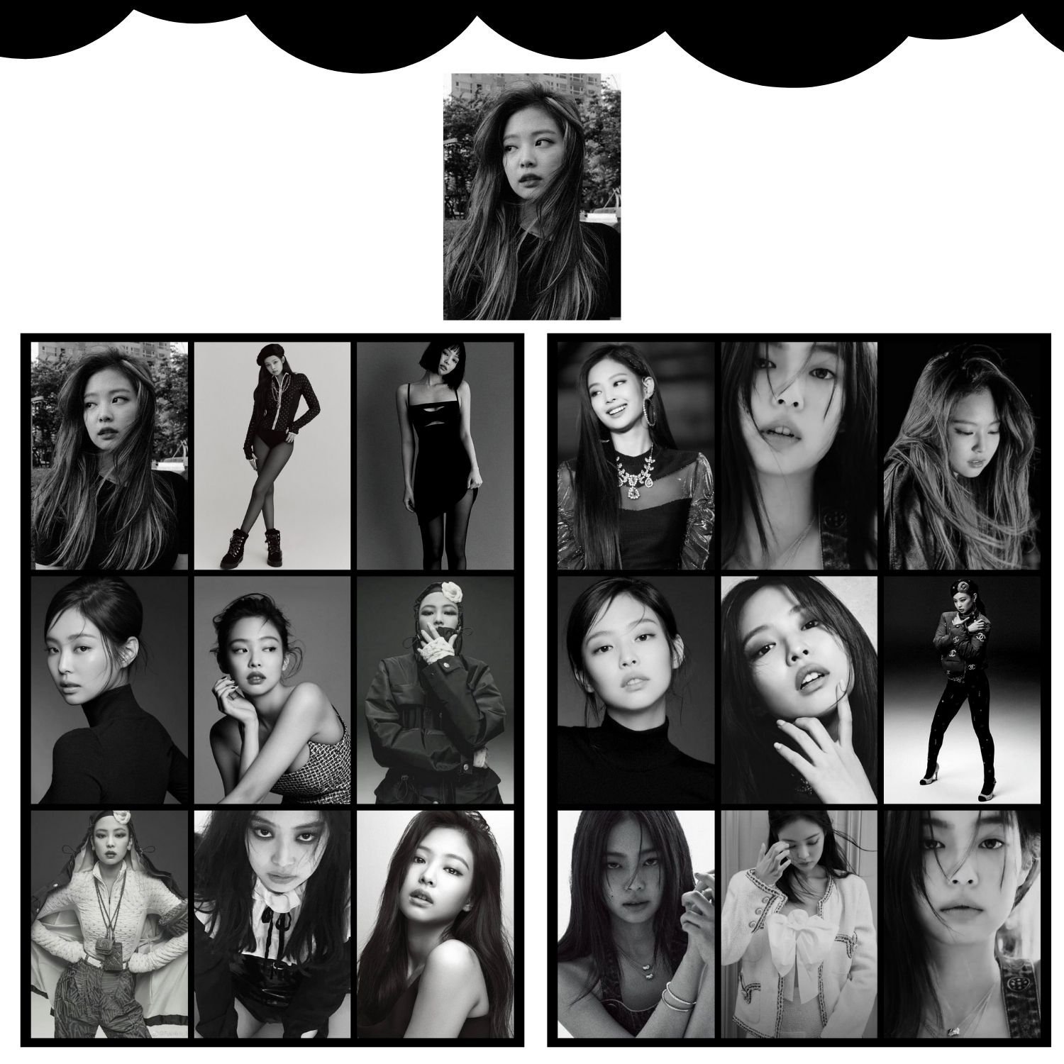 BLACKPINK  Jennie '' Black and White '' Fotokart Seti