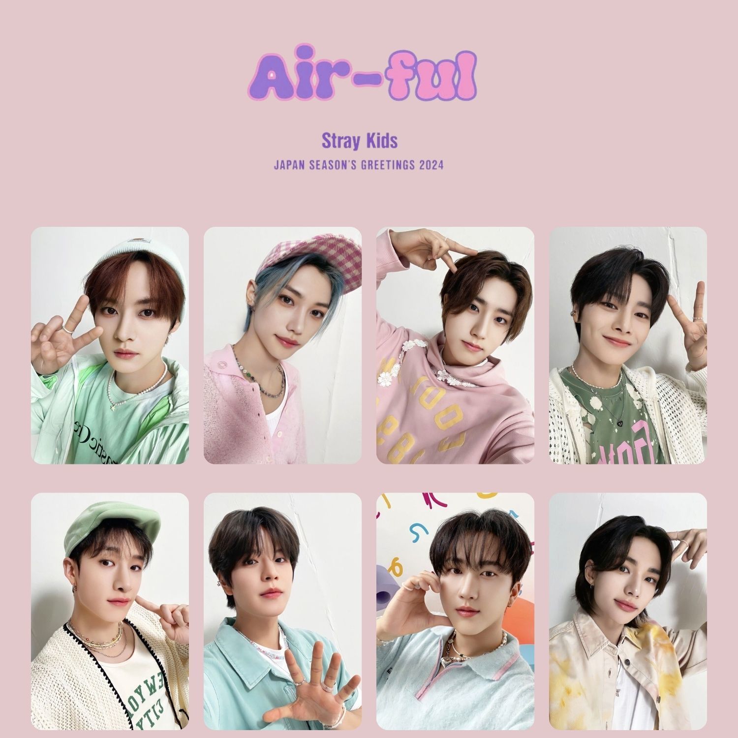 STRAY KIDS '' Japan 2024 Season's Greetings AIR-FUL '' Photocards Set