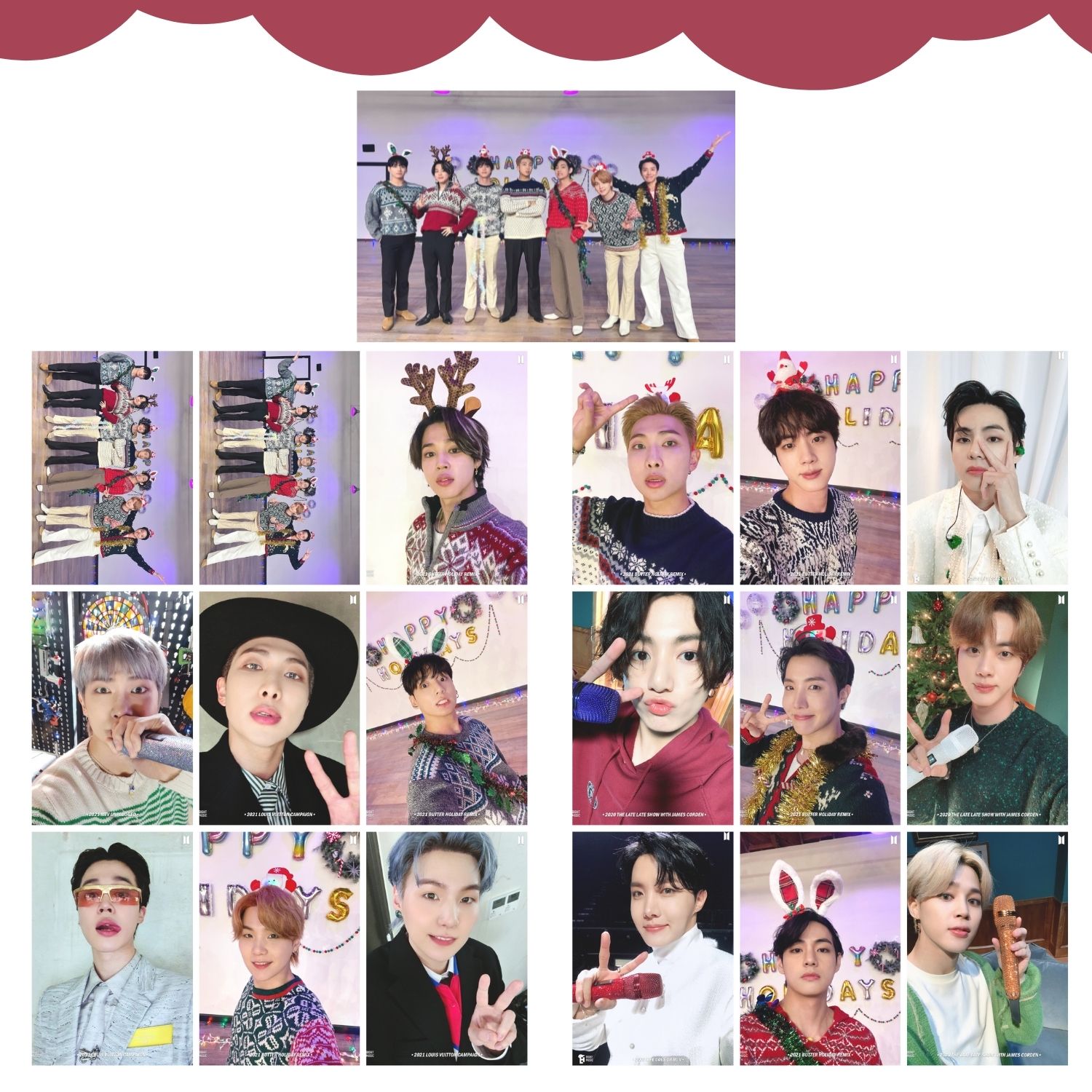 BTS '' 2021 Happy Holidays '' Fotokart Seti