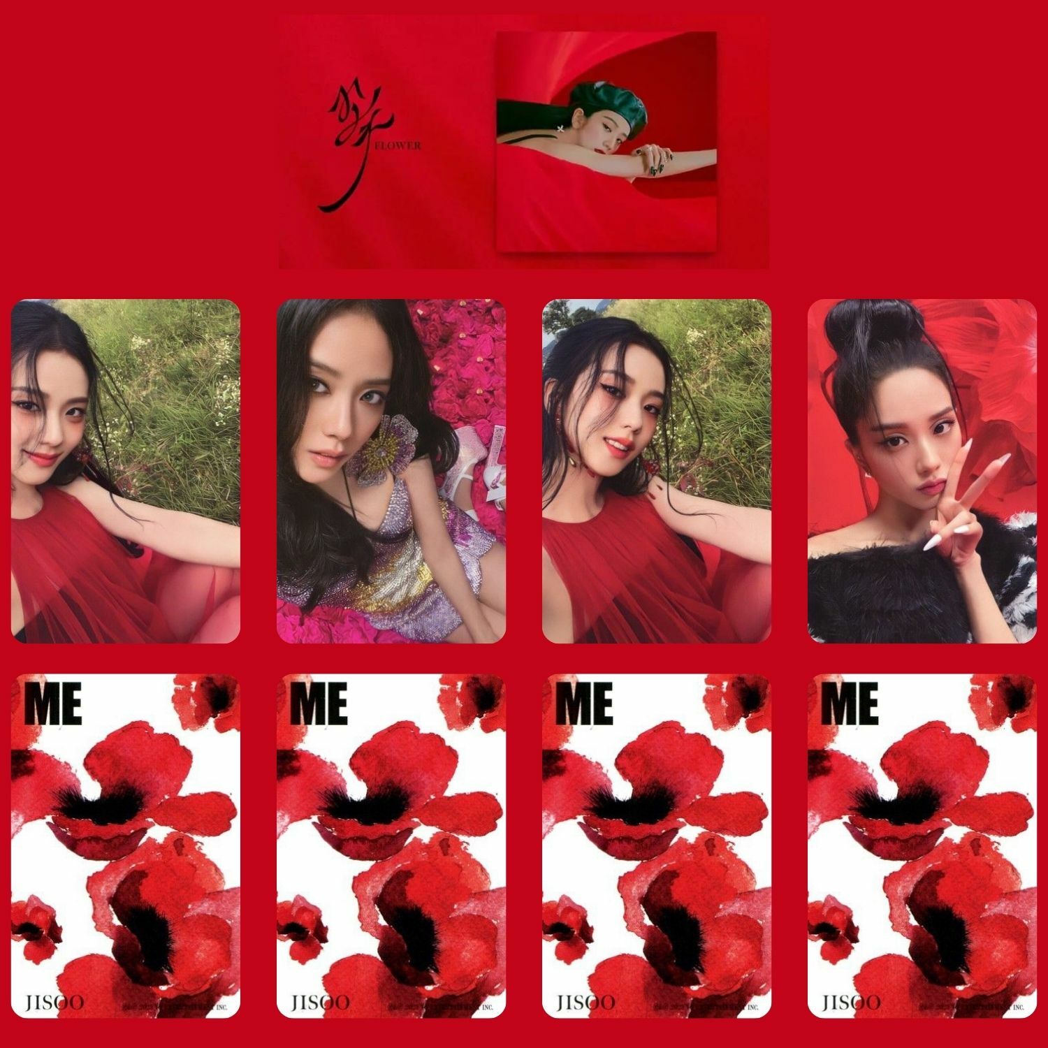 BLACKPINK Jisoo '' ME '' Red 1 Albüm Kart Seti