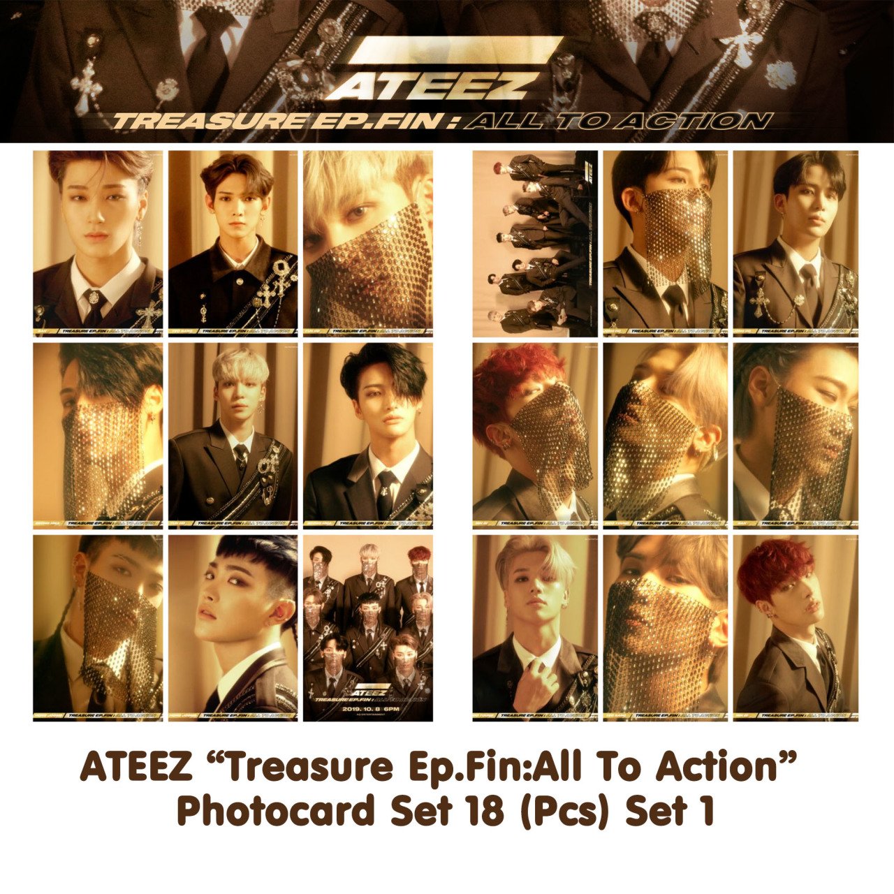 ATEEZ ''Treasure.Ep.Fin:All The Action'' Fotokart Seti - Set 1