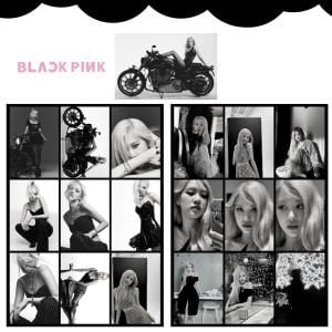 BLACKPINK  '' Rose Black and White '' Fotokart Seti 2