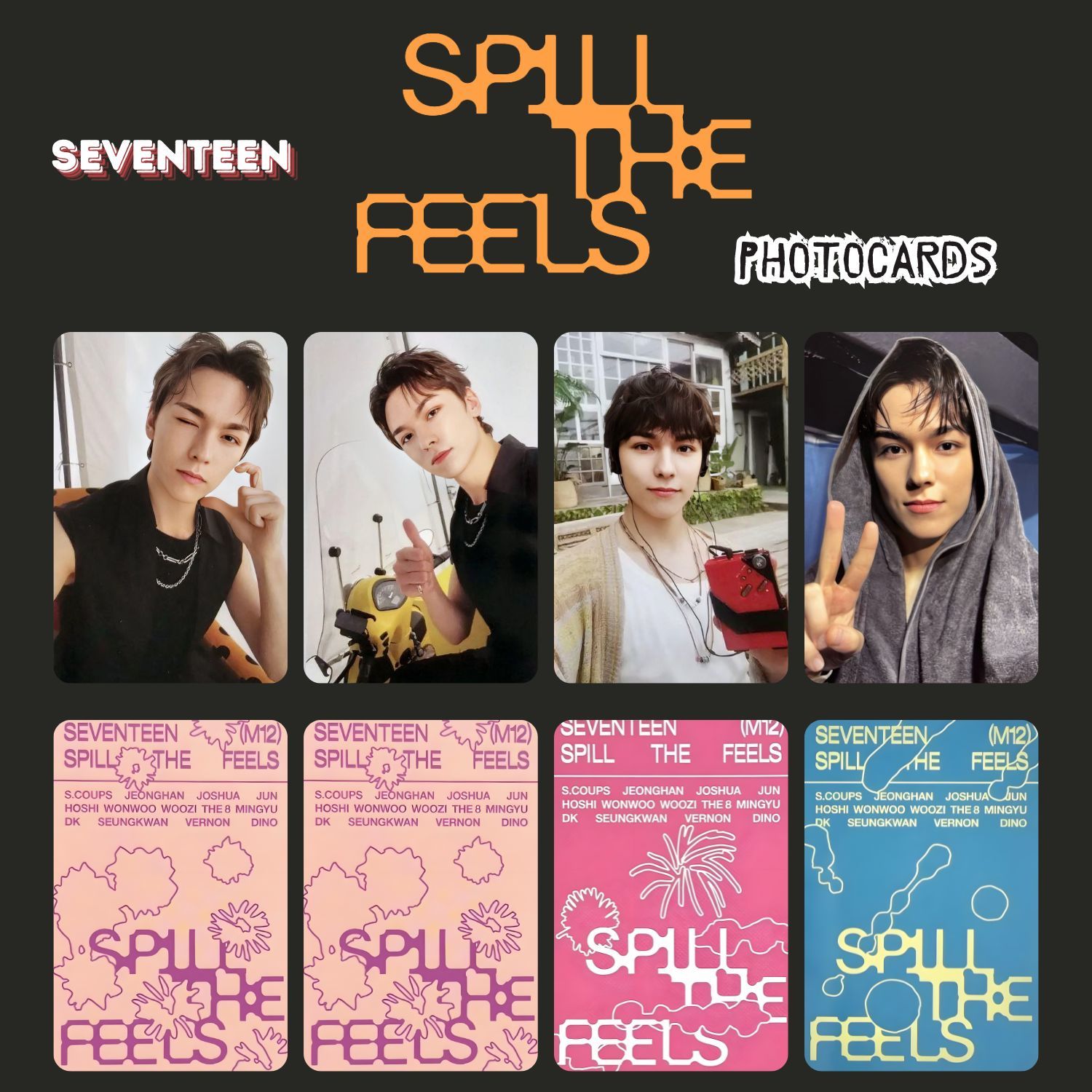 SEVENTEEN Vernon '' Spill The Feels '' Photocards Set