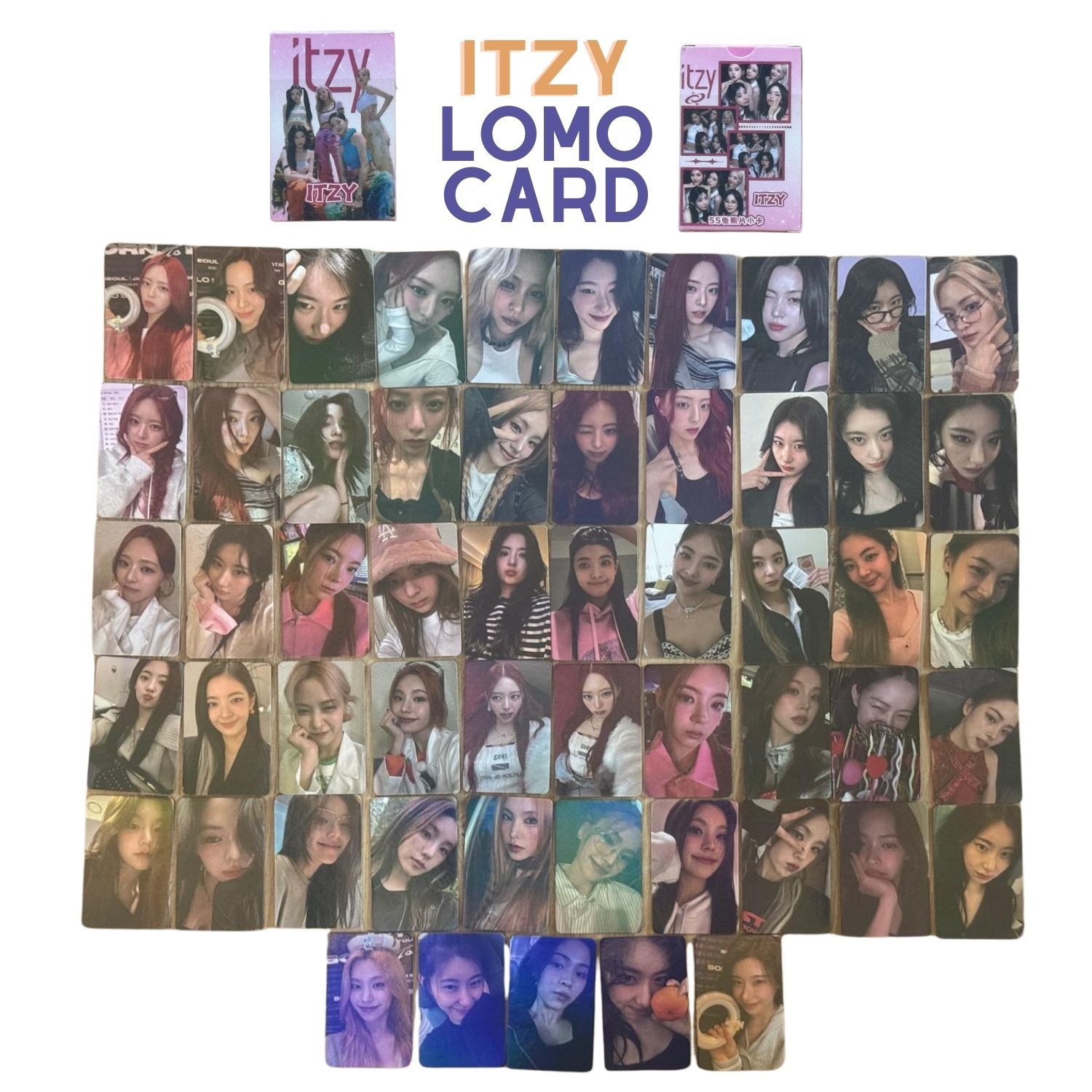 ITZY Çift Yön Baskılı Hologramlı Laser/Lomo Card Seti