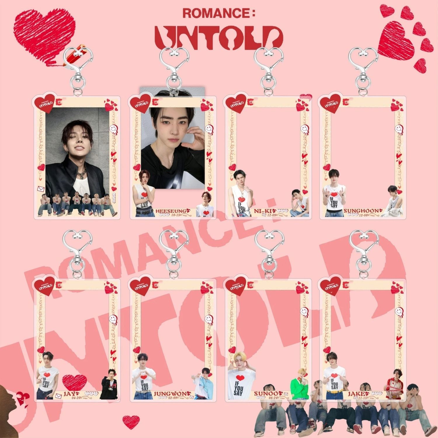 ENHYPEN '' ROMANCE : Untold '' Sert Kapak Card Holder/Anahtarlık