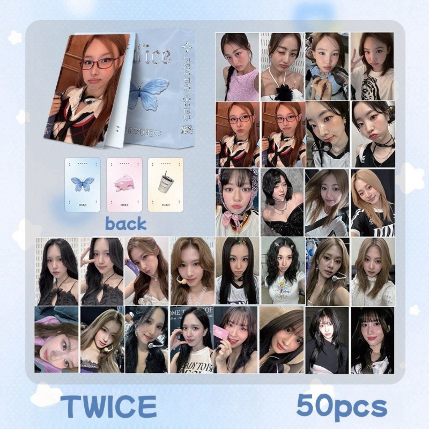 TWICE Çift Yön Baskılı Hologramlı / Lomo Card Seti