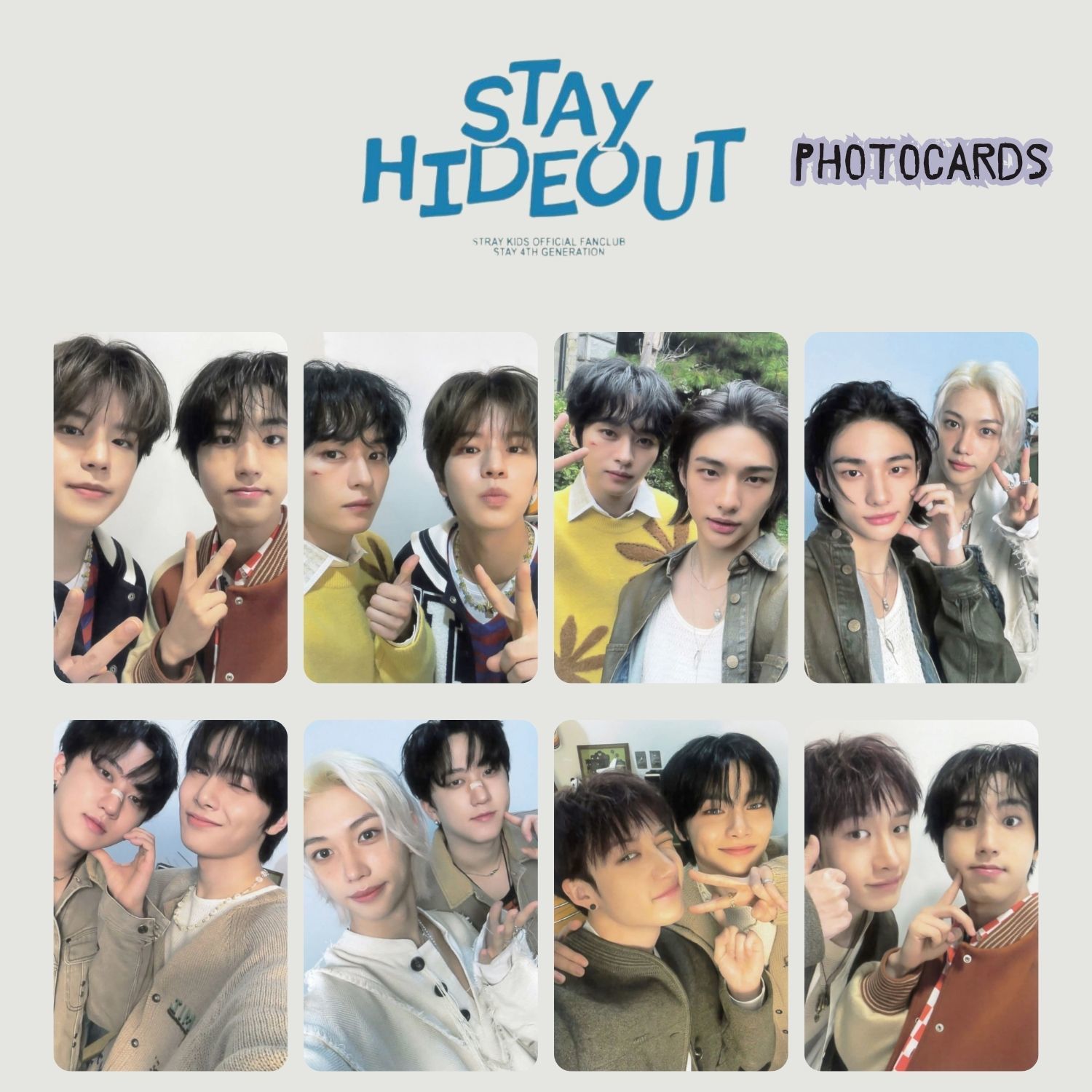 STRAY KIDS '' Stay Hideout - Stay 4th Generation '' Unit Photocards Set