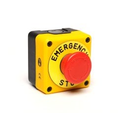 Emas P1EC400E40K - SARI-SİYAH PL.KUTU TEKLİ STOP EMN.ETİKETLİ