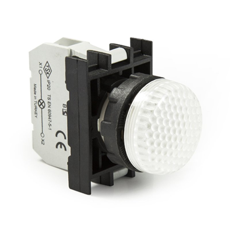 Emas B0Q0XB Kontak Bloklu Sinyal Lambası Beyaz Led 48V AC/DC