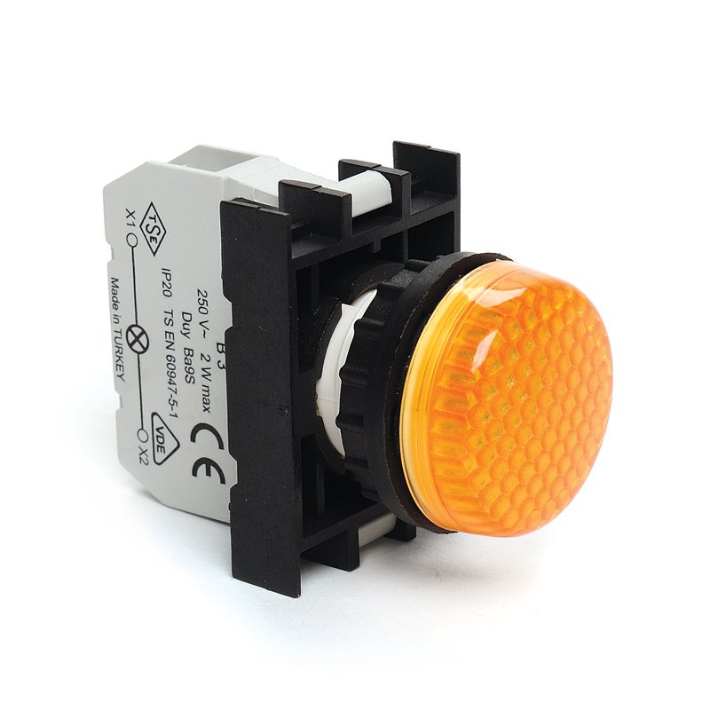 Emas B0W0XS Kontak Bloklu Sinyal Lambası Sarı Led 48V AC/DC