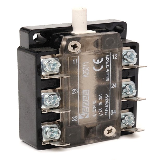 Emas K25011T - SİVİÇ 3 DEVRELI 1 STOP 2 START TERMİNALLİ