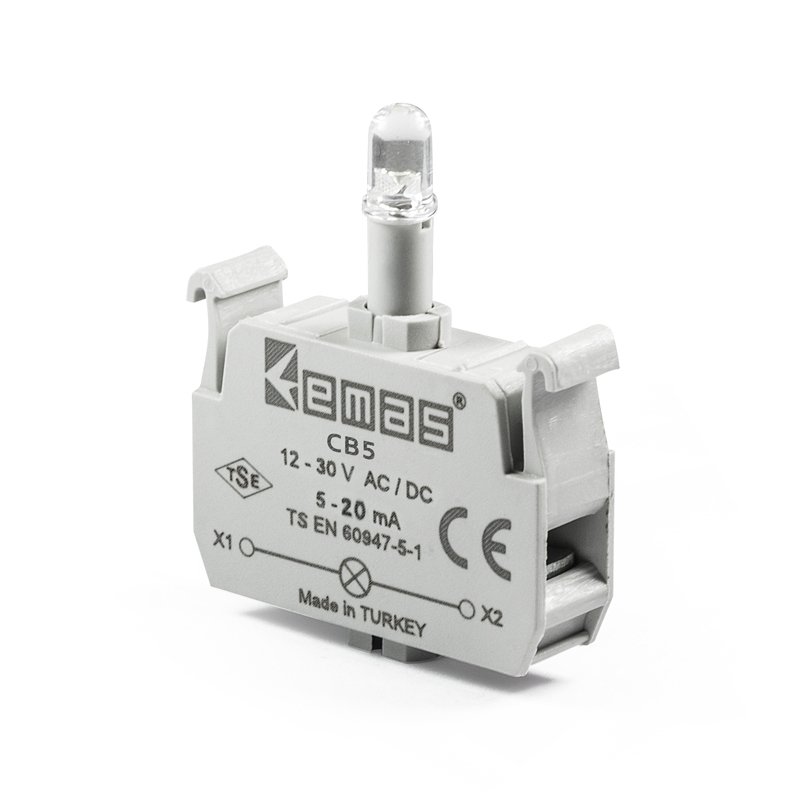 Emas CB5 Beyaz Ledli Butonluk 12-30V AC/DC