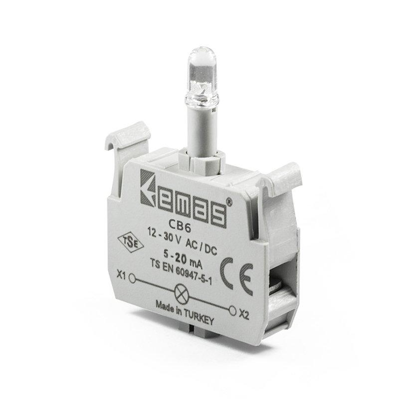 Emas CB6 Kırmızı Ledli Sinyal Blok Butonluk 12-30V AC/DC