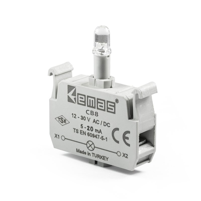 Emas CB8 Sarı Sinyal Blok Butonluk 12-30V AC/DC Ledli