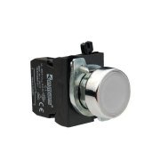 Emas CM102DB 1 NA 1 NK Beyaz Düz Yaylı Kumanda Butonu