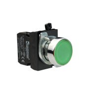 Emas CM102DY 1 NA 1 NK Yeşil Düz Yaylı Kumanda Butonu