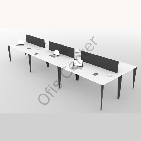 Exen Altı'lı Ayrılabilir Ofis ve Büro W Masa 420 cm