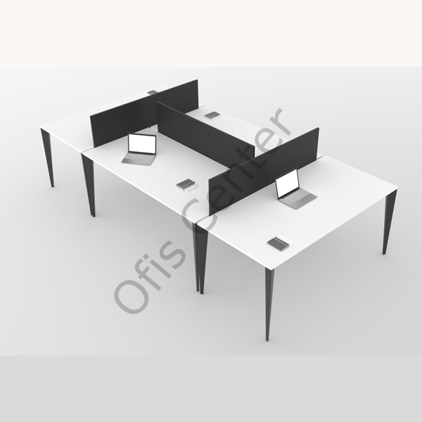 Exen Dört'lü Ayrılabilir W Ofis ve Büro Masası 280 cm