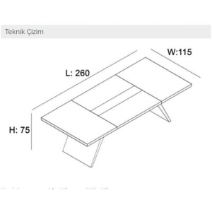 Flex Ofis Büro Toplantı Masası ( 260 cm)