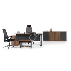 Alara Etejerli Ofis Büro Masa Takımı (180 cm Masalı)