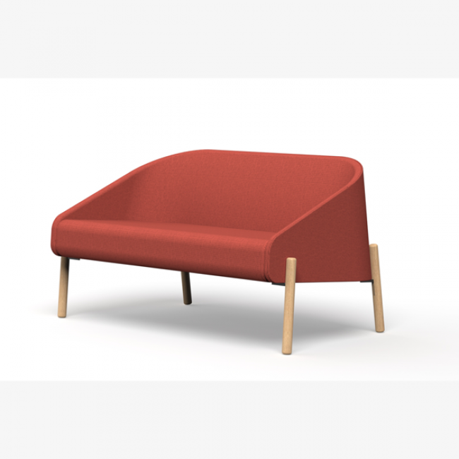 Pera Ofis ve Büro Ahşap Ayaklı İkili Kanepe