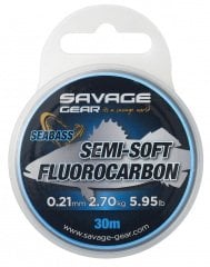Savage Gear Semi-Soft Fluorocarbon Seabass 30 M Clear