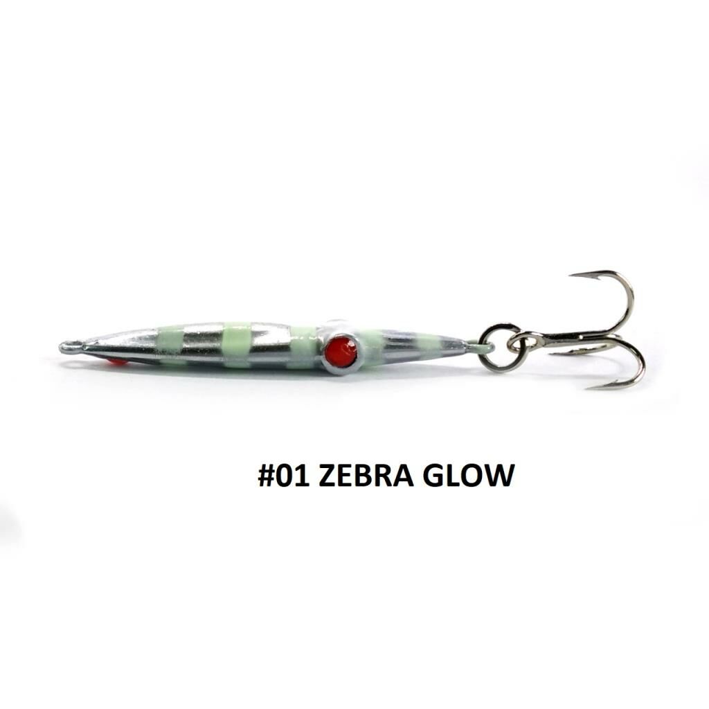 Fujin Baby Squid Jig 7gr 4cm Zebra Glow