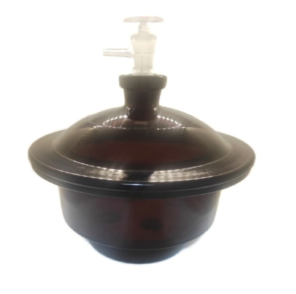 Desiccator Amber - 150 mm - Glass Vacuum Lid - (Vacuum Desiccator)