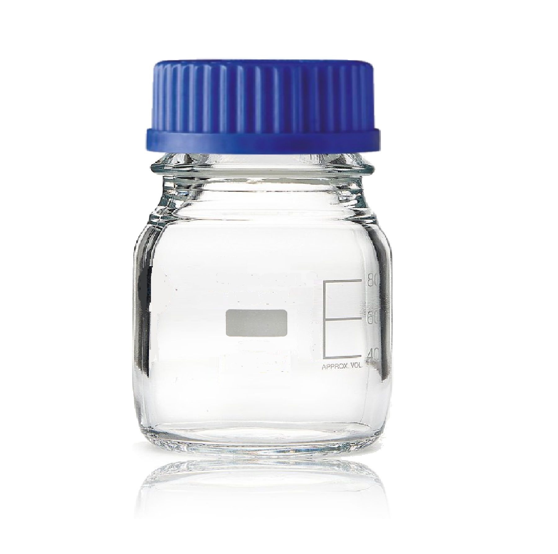 OTOKLAV ŞİŞESİ ŞEFFAF 1000 ML GL 45 MAVİ KAPAK BORO 3.3