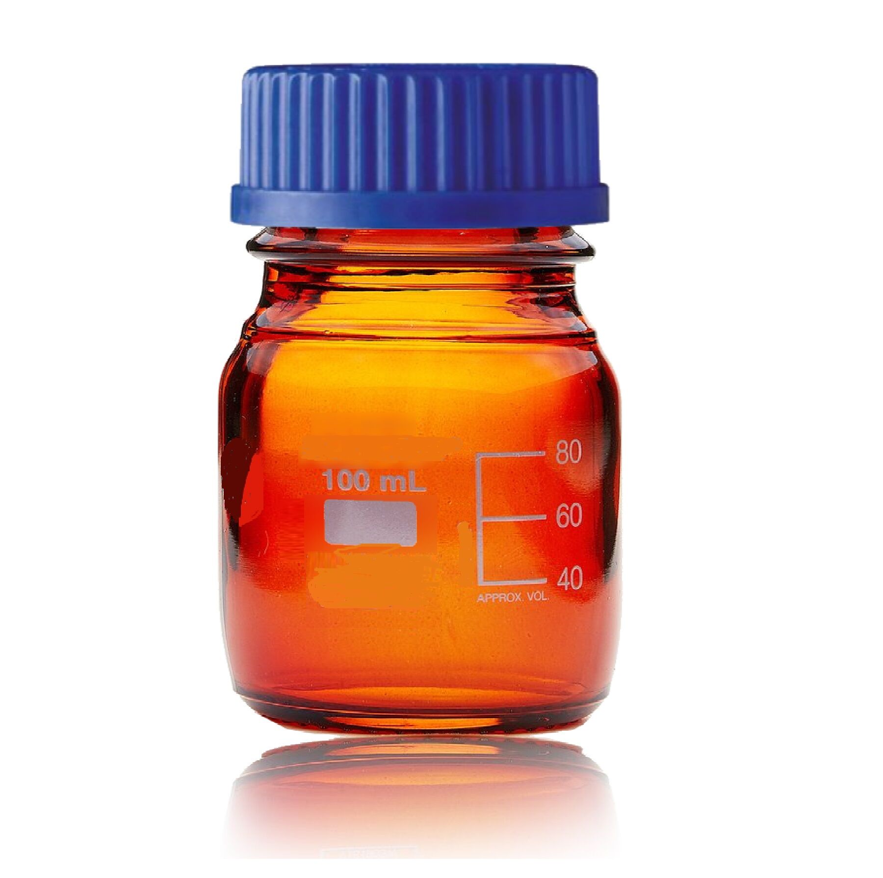 OTOKLAV ŞİŞESİ AMBER 100 ML GL 45 MAVİ KAPAK BORO 3.3