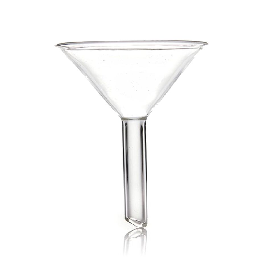 Glass Funnel 200 mm - Short Handle - 100% Borosilicate