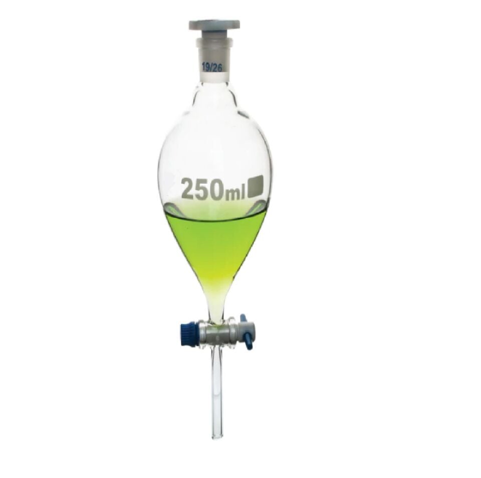 PEAR SEPARATING FUNNEL PTFE TAP 250 ML