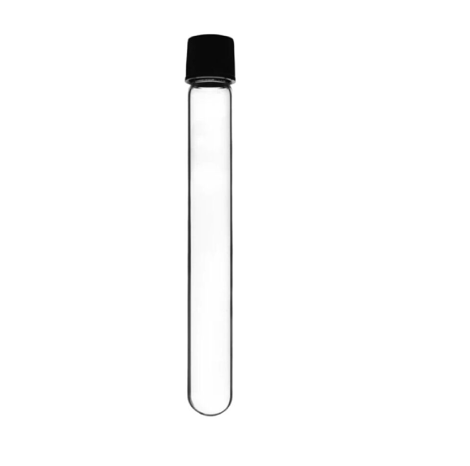 TEST TUBE WITH SCREW CAP GLASS BOTTOM ROUND 16X100 MM 10 PIECES
