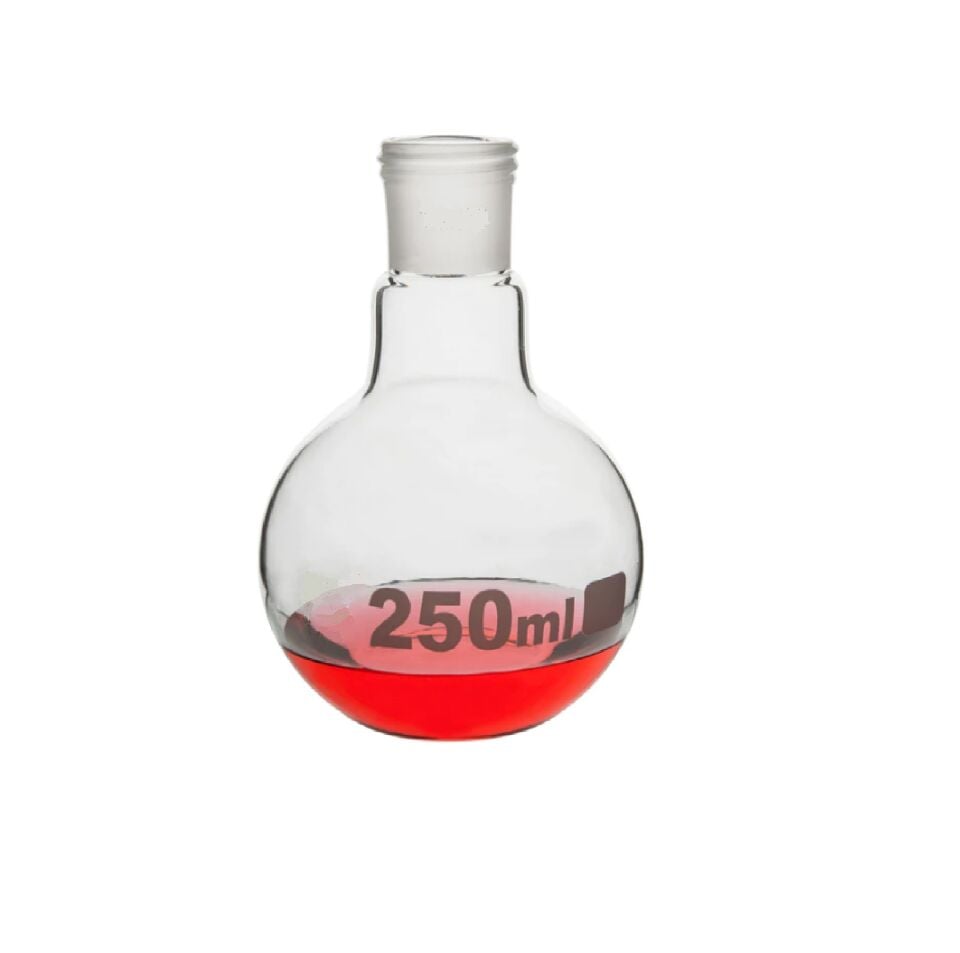 Glass Balloon 50 ml - Flat bottom - With Norm Chili - 19/26