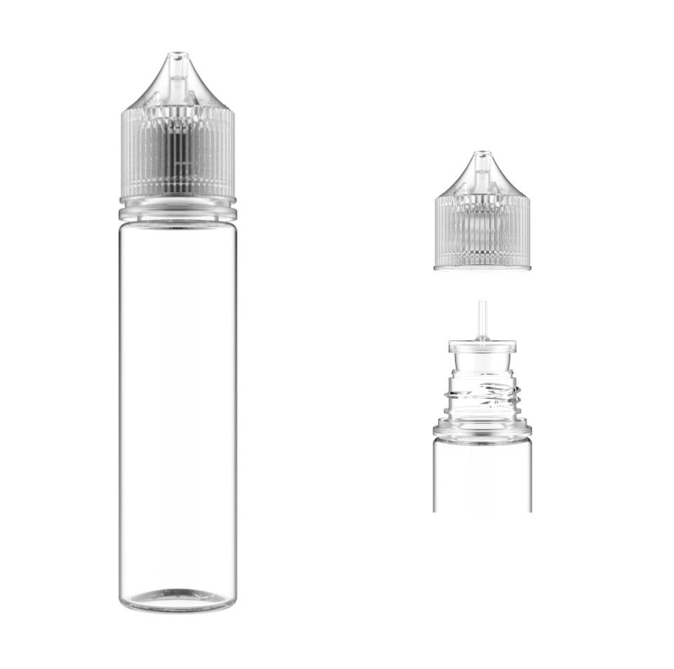 Liquid Bottle Gorilla 60 ml Transparent Bottle with Transparent Cap 10 pcs